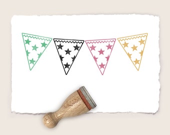 Mini rubber stamp PENNANT STARS Ø 12 mm