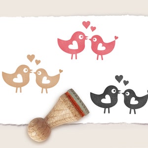 Ministempel Mini-Stempel VOGELPAAR Ø 15 mm