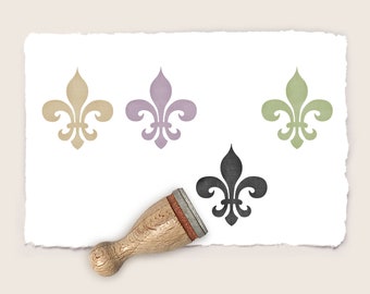 Mini rubber stamp FLEUR DE LIS Ø 12 mm / 0.47 inch