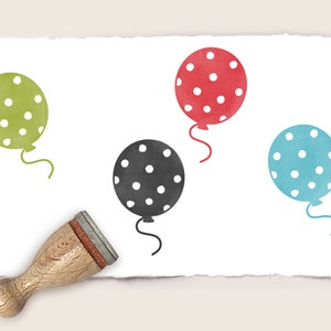 Mini rubber stamp DOTTED BALLOON Ø 12 mm / 0.47 inch
