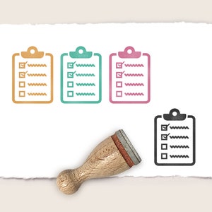 Mini rubber stamp CLIPBOARD Ø 12 mm / 0.47 inch