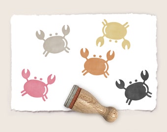 Mini rubber stamp CUTE CRAB Ø 12 mm / 0.47 inch