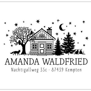 Retouradresstempel STARRY NIGHT / 60 x 40 mm / 2,36 x 1,57 inch