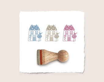 Mini rubber stamp HOUSE Ø 15 mm / 0.59 inches