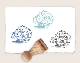 Mini rubber stamp OCEAN WAVE Ø 15 mm