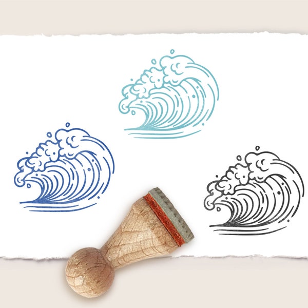 Mini rubber stamp OCEAN WAVE Ø 15 mm