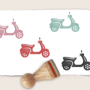 Mini rubber stamp MOTOR SCOOTER Ø 15 mm / 0.59 inch