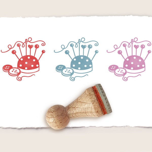 Mini rubber stamp PINCUSHION Ø 15 mm / 0.59 inch