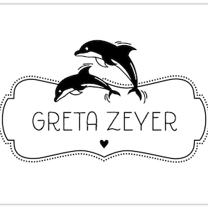 Stempel DELFINE personalisiert mit Name 50 x 30 mm