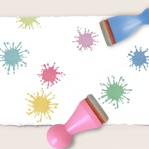 2 Stempel FARBKLECKSE / Ministempel-Set 2-teilig / Ø 12 + 15 mm
