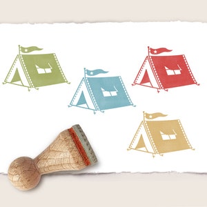 Mini rubber stamp TENT 01 Ø 15 mm / 0.59 inch
