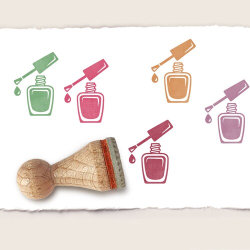 Mini Rubber Stamp NAIL POLISH Ø 15 Mm / 0.59 Inch Etsy