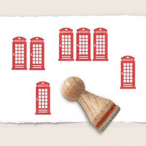 Mini rubber stamp TELEPHONE BOOTH Ø 15 mm / 0.59 inch