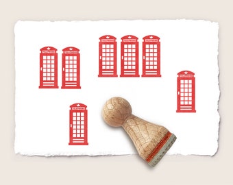 Mini rubber stamp TELEPHONE BOOTH Ø 15 mm / 0.59 inch