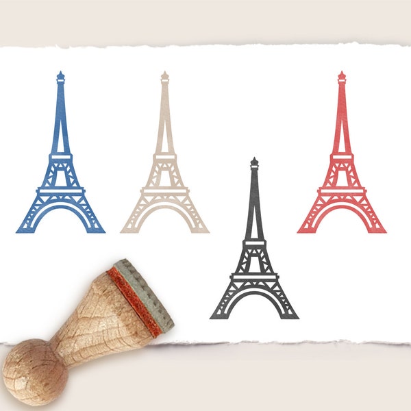 Mini rubber stamp EIFFEL TOWER Ø 15 mm / 0.59 inch