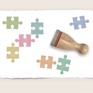 Mini rubberen stempel JIGSAW PIECE Ø 12 mm / 0,47 inch