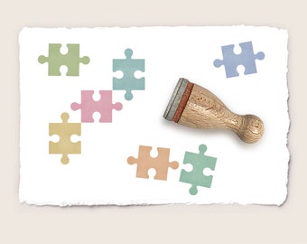 Mini rubber stamp JIGSAW PIECE Ø 12 mm / 0.47 inch