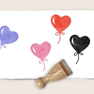 Mini rubber stamp HEART-SHAPED BALLOON Ø 12 mm