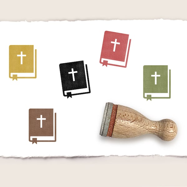 Mini rubber stamp HOLY BIBLE Ø 12 mm / 0.47 inch