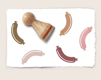 Mini rubber stamp SAUSAGE Ø 15 mm / 0.59 inch
