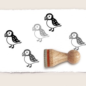 Mini rubber stamp PUFFIN Ø 15 mm / 0.59 inch