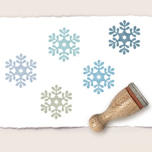 Mini rubber stamp SNOWFLAKE NO. 1 Ø 12 mm / 0.47 inch