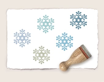 Mini rubber stamp SNOWFLAKE NO. 1 Ø 12 mm / 0.47 inch