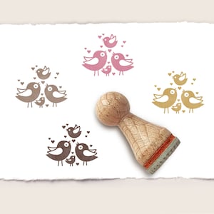 Mini tampon en caoutchouc BIRD FAMILY Ø 15 mm / 0,59 pouce