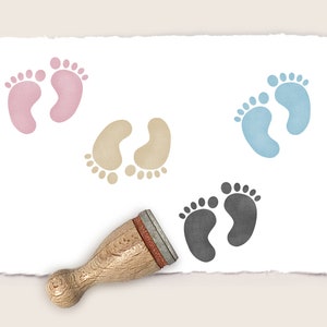 Mini rubber stamp BABY'S FOOTPRINTS Ø 12 mm / 0.47 inch