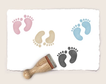 Mini rubber stamp BABY'S FOOTPRINTS Ø 12 mm / 0.47 inch