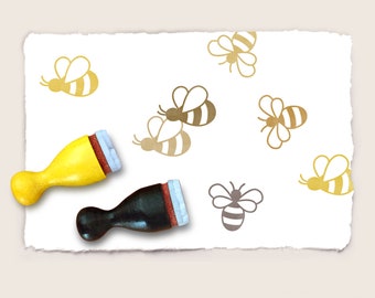 2 mini rubber stamps BEES / set of two / 10 mm / 0.39 inch