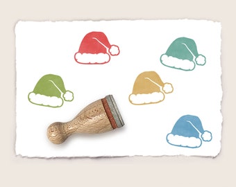 Mini rubber stamp SANTA'S HAT Ø 12 mm / 0.47 inch