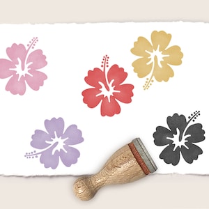 Mini rubber stamp HIBISCUS FLOWER Ø 12 mm / 0.47 inch