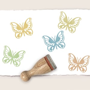 Mini carimbo de borracha BORBOLETA Nº 02 Ø 12 mm / 0,47 polegada
