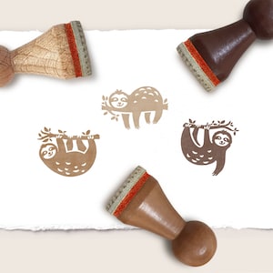 3 Stempel FAULTIERE / Ministempel-Set 3-teilig Ø 15 mm
