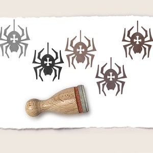 Mini rubber stamp CROSS SPIDER Ø 12 mm / 0.47 inch