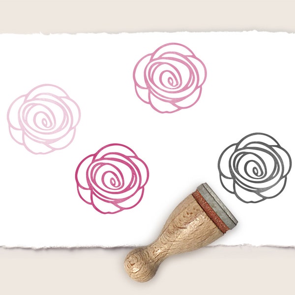 Ministempel Mini-Stempel ROSE KONTUR Ø 12 mm