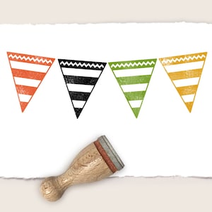 Mini rubber stamp PENNANT HORIZONTAL STRIPES Ø 12 mm