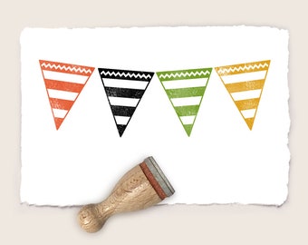 Mini rubber stamp PENNANT HORIZONTAL STRIPES Ø 12 mm