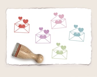 Mini rubber stamp LOVE LETTER Ø 12 mm / 0.47 inch