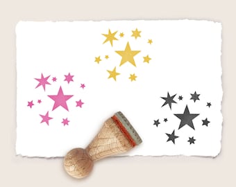 Mini rubber stamp STARS Ø 15 mm