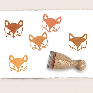 Mini rubber stamp FOX'S HEAD Ø 12 mm / 0.47 inch