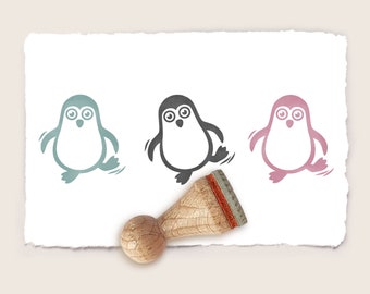 Mini rubber stamp PENGUIN Ø 15 mm / 0.59 inch