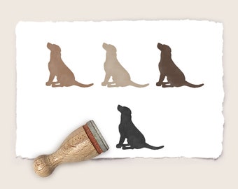 Ministempel Mini-Stempel SITZENDER LABRADOR Ø 12 mm