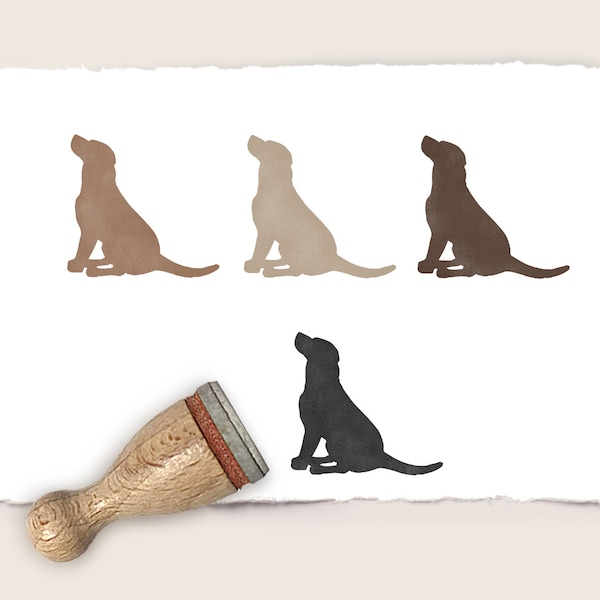 Ministempel Mini-Stempel SITZENDER LABRADOR Ø 12 mm