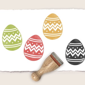 Mini sello de caucho HUEVO DE PASCUA zigzag Ø 12 mm