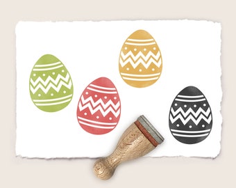 Mini rubber stamp EASTER EGG zigzag Ø 12 mm