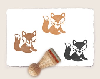 Mini rubber stamp LITTLE FOX Ø 15 mm / 0.59 inch