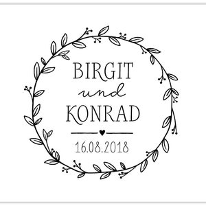 Sello de boda personalizado CORONA