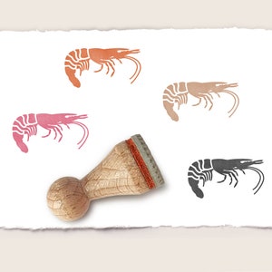 Mini rubber stamp PRAWN Ø 15 mm / 0.59 inch